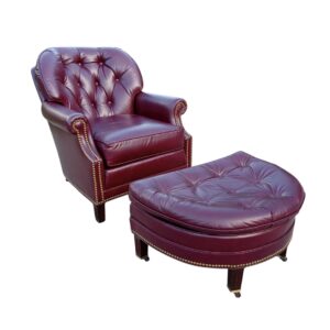 Vintage Parliament Leather Chair & Ottoman
