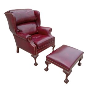 Hancock & Moore Wingback Chair & Ottoman